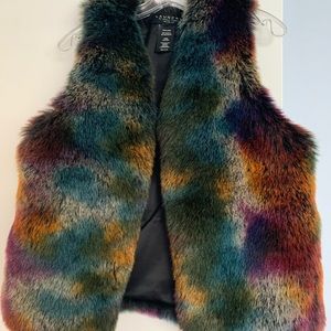 Laundry Faux fur multi colored vest